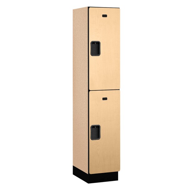 Salsbury Industries Wardrobe Locker, 15" W, 18" D, 76" H, (1) Wide, (2) Openings, Maple 22168MAP